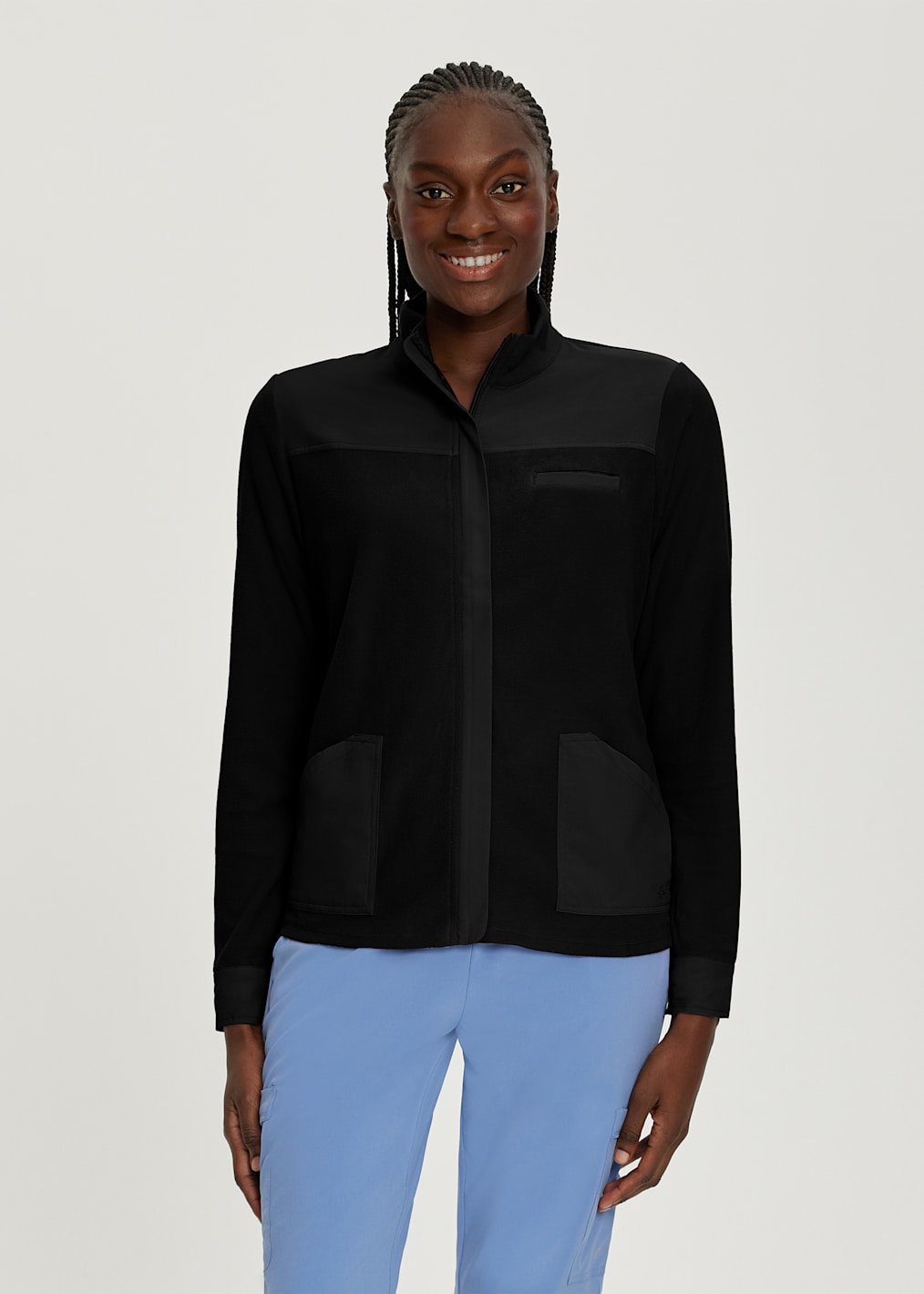 3-Pocket Jersey Knit Panels V-Neck Scrub Top
