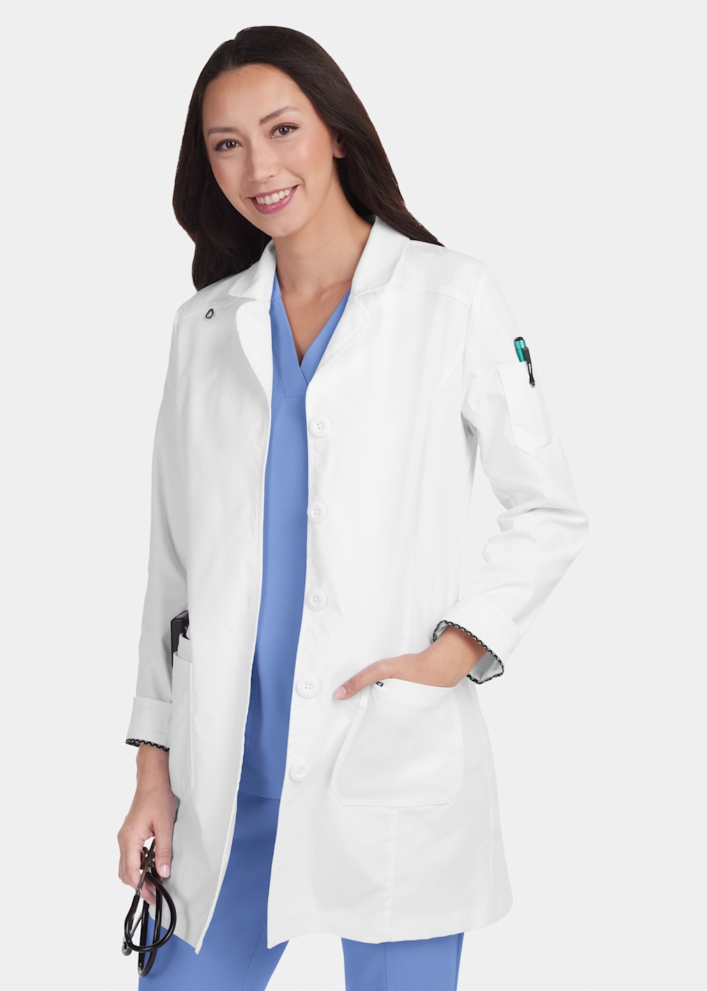 Grace 3-Pocket 35 Inch 3 Button Lab Coat