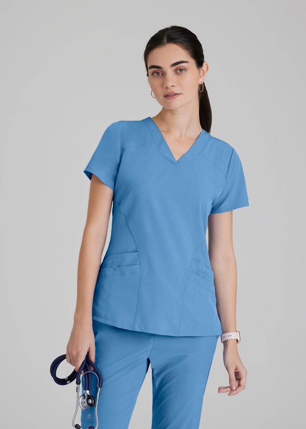 Racer 4 Pocket V Neck Top