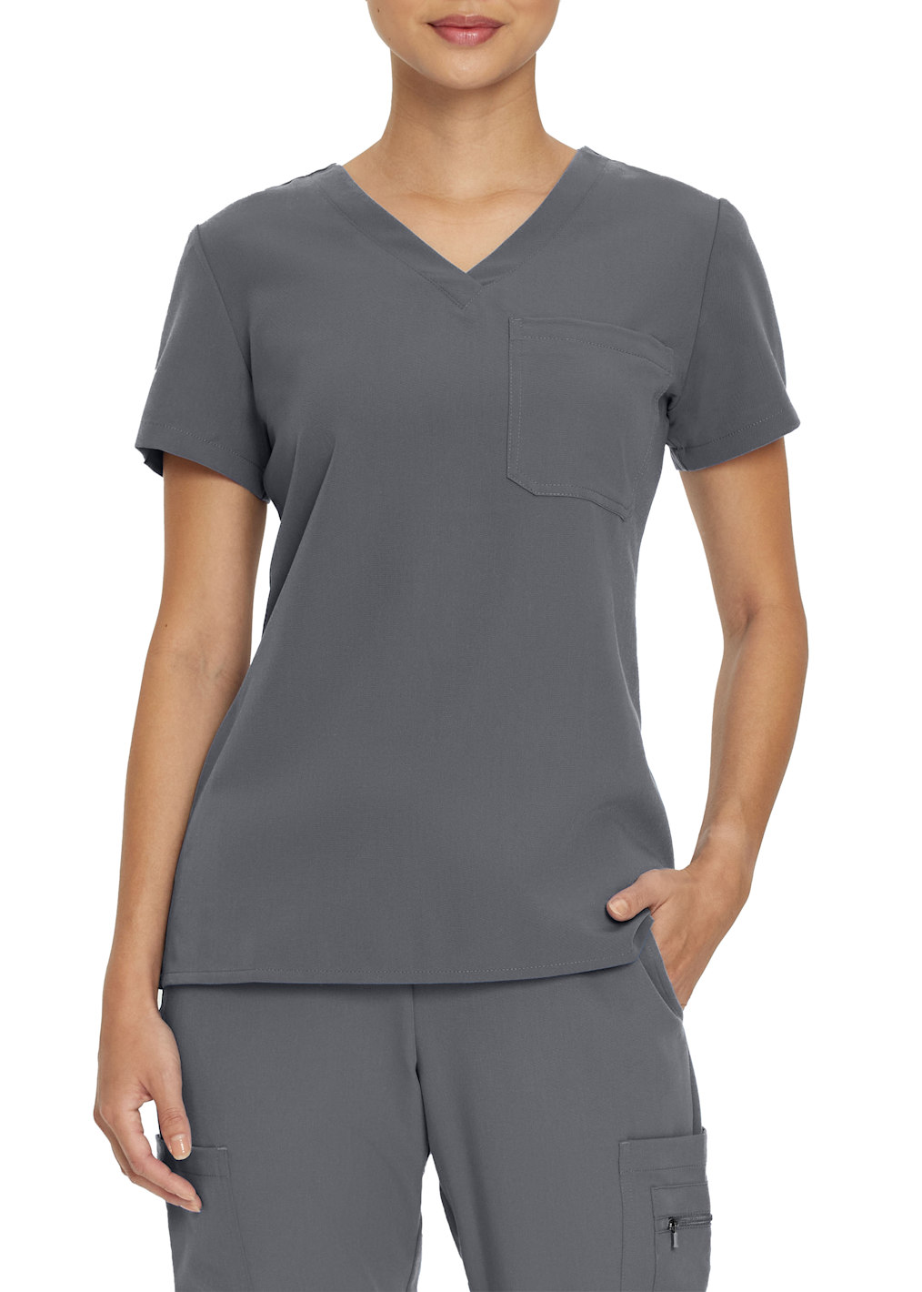 4-Pocket Athletic V-Neck Scrub Top