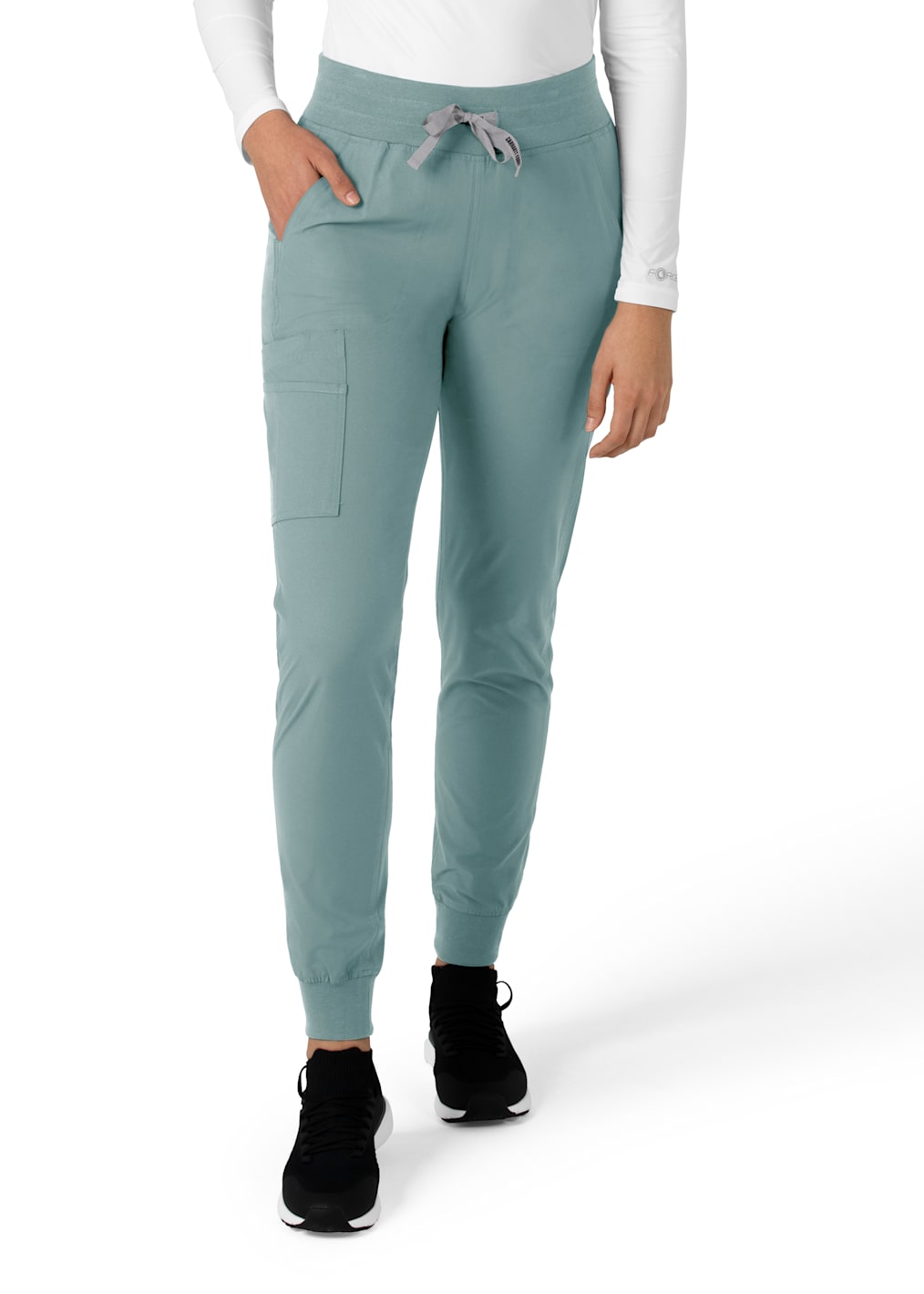 3-Pocket Notch Neck Knit Panel Top