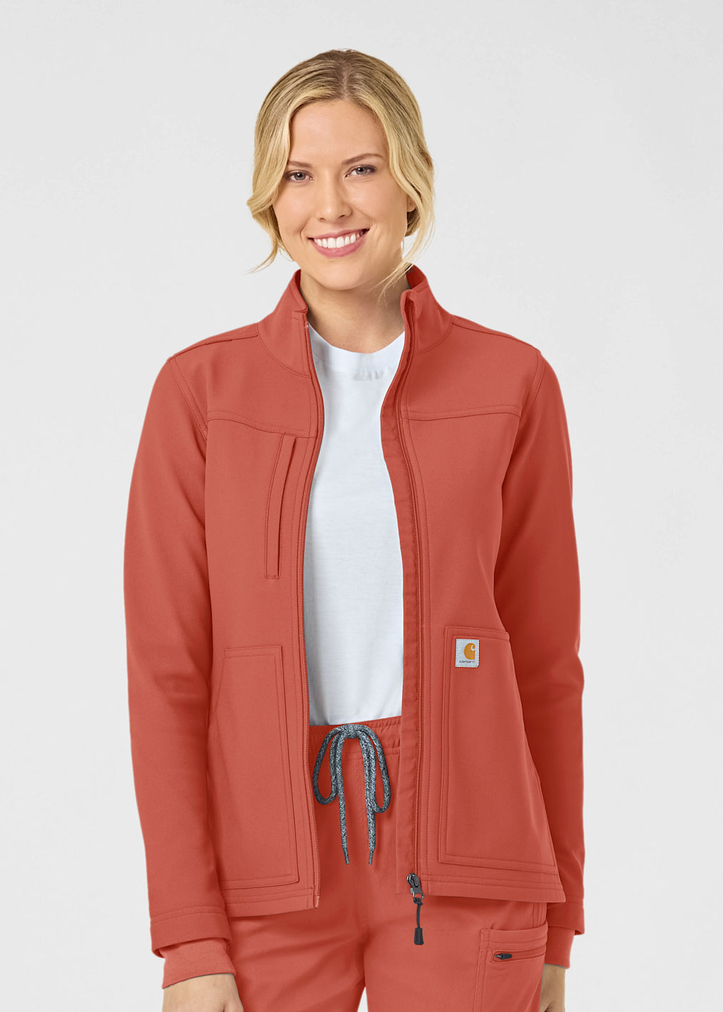 Chest-Pocket Tuck-In V-Neck Top