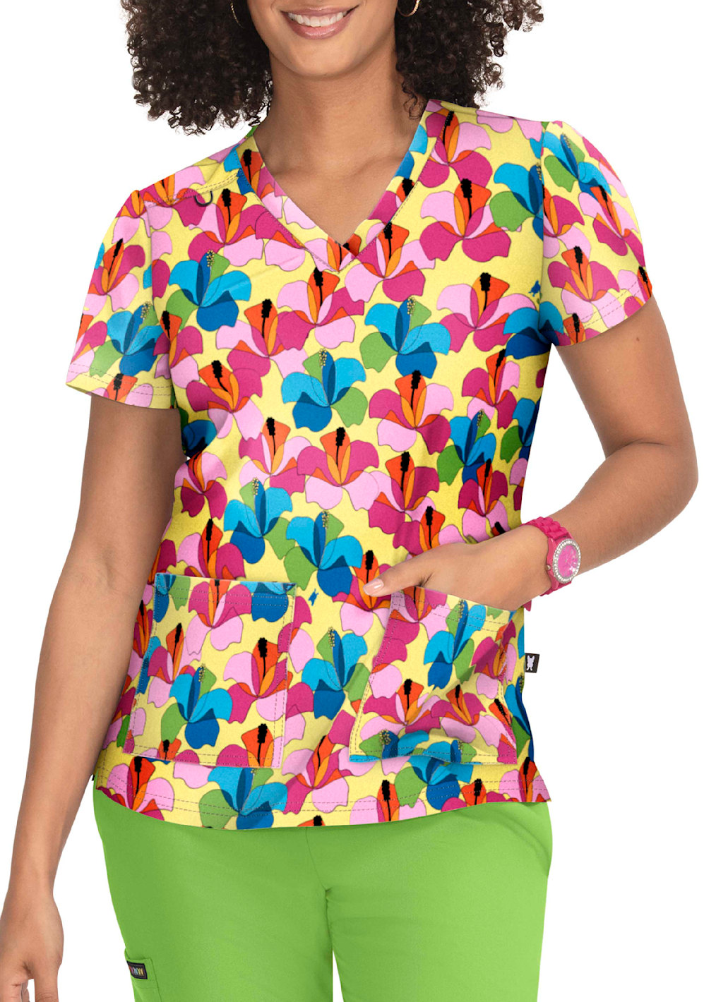 Happy Trail V-Neck Print Top