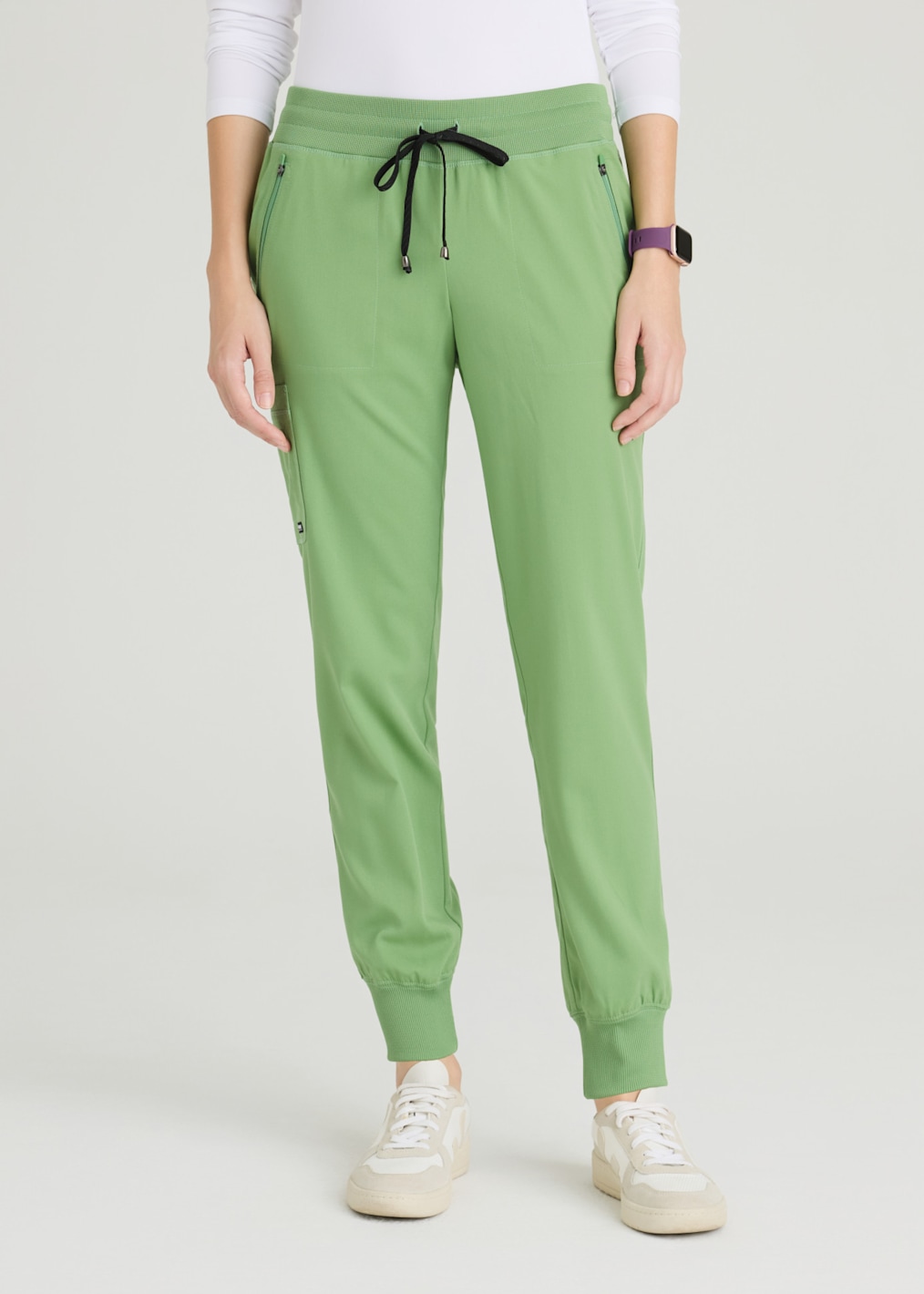Coast 2-Pocket Banded Collar V-Placket Scrub Top