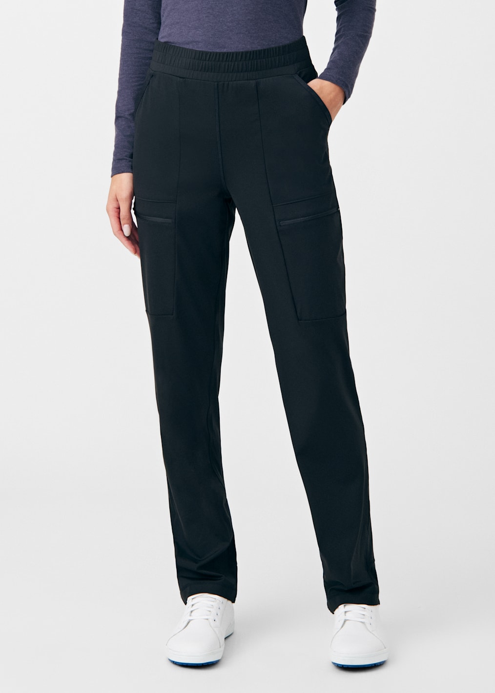 Evelyn 3-Pocket V-Neck Shirttail Hem Scrub Top
