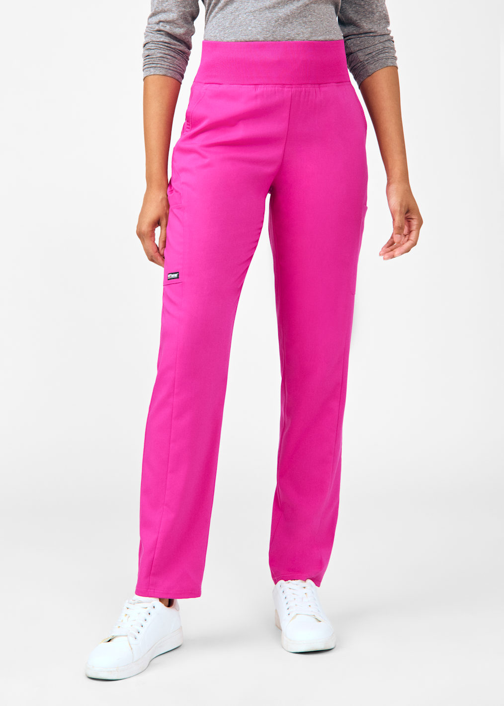 Avery 2-Pocket Banded Collar Notch Sleeve Top