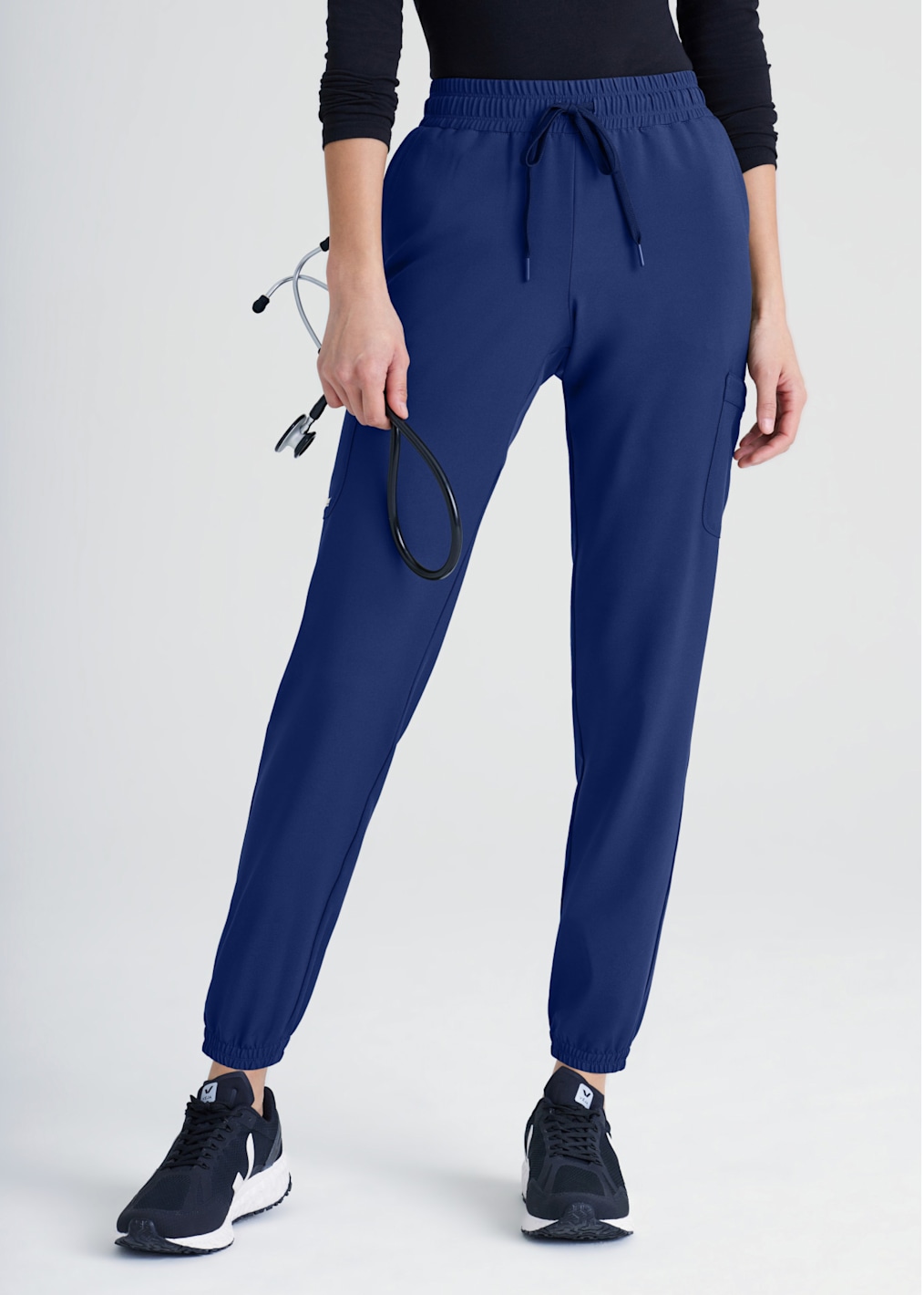 3 Pocket Round Neck Zip Front Scrub Jacket