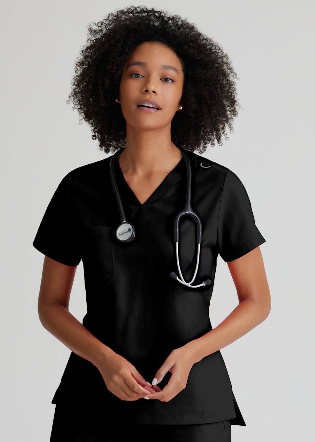 Evelyn 3-Pocket V-Neck Shirttail Hem Scrub Top