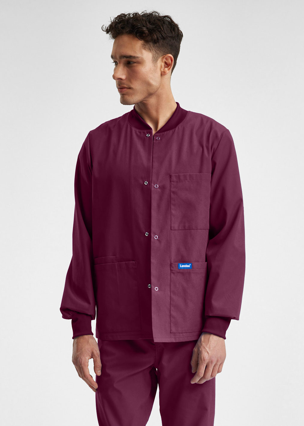 Men&#039;s Snap Front Warm Up Jacket