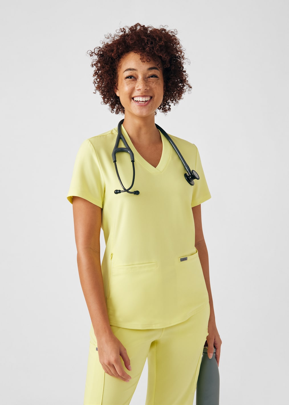 2-Pocket V-Neck Tuck-In Top