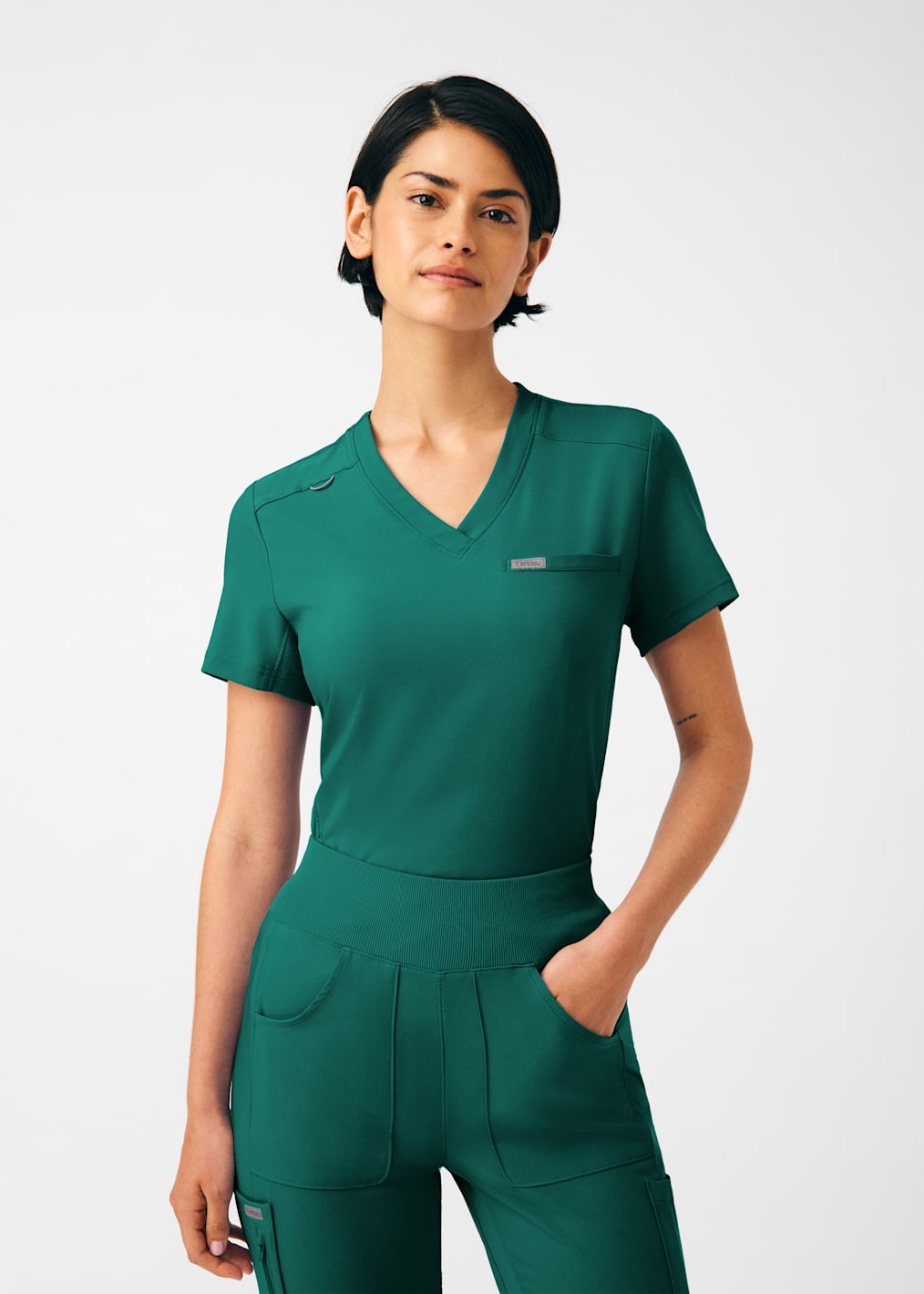 Two Pocket V-Neck Top