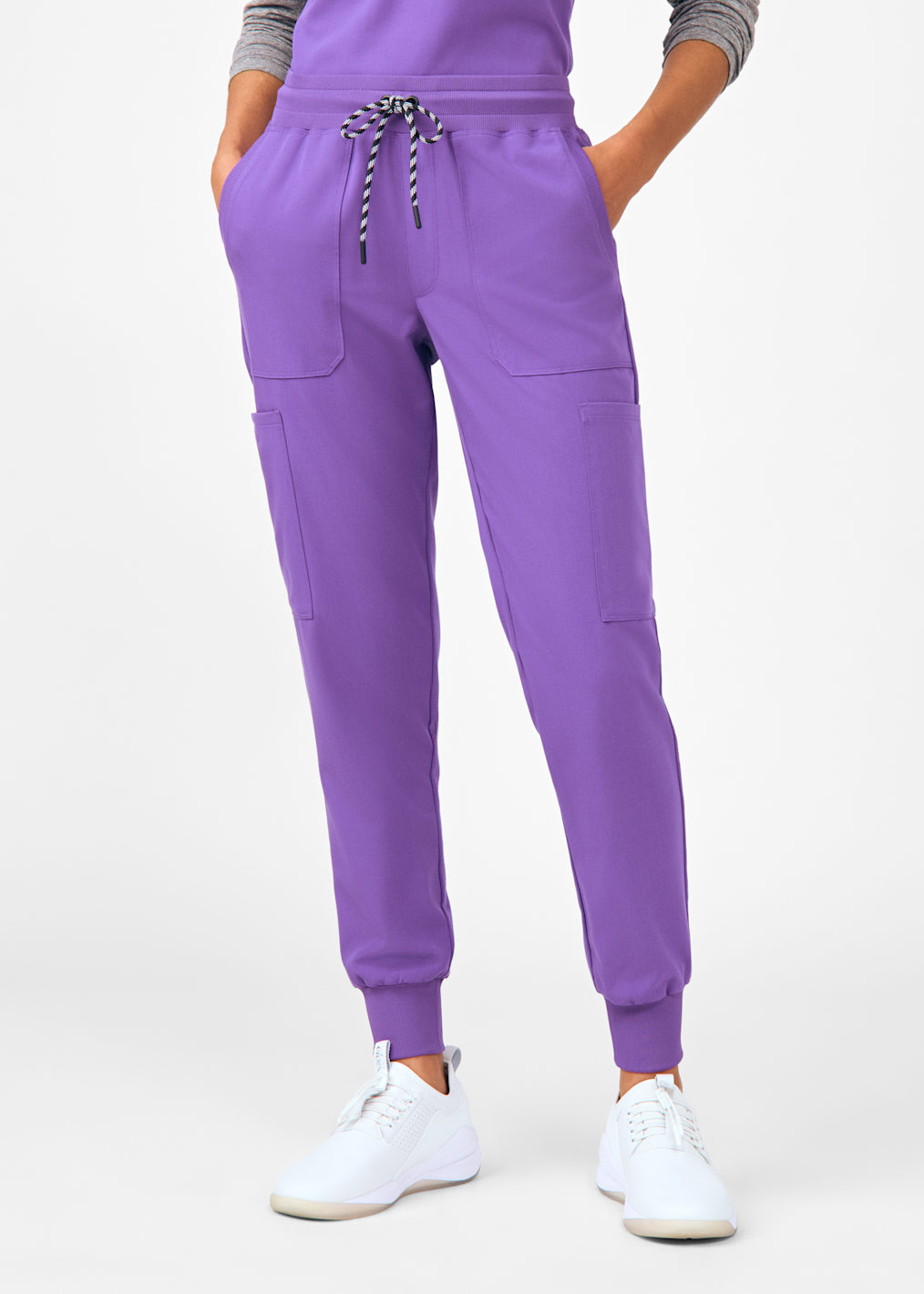 Carefree 6-Pocket Elastic Waistband Cargo Scrub Pant