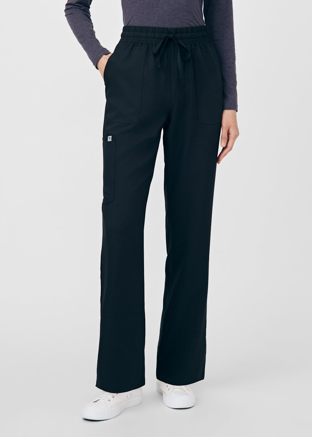Carefree 6-Pocket Elastic Waistband Cargo Scrub Pant