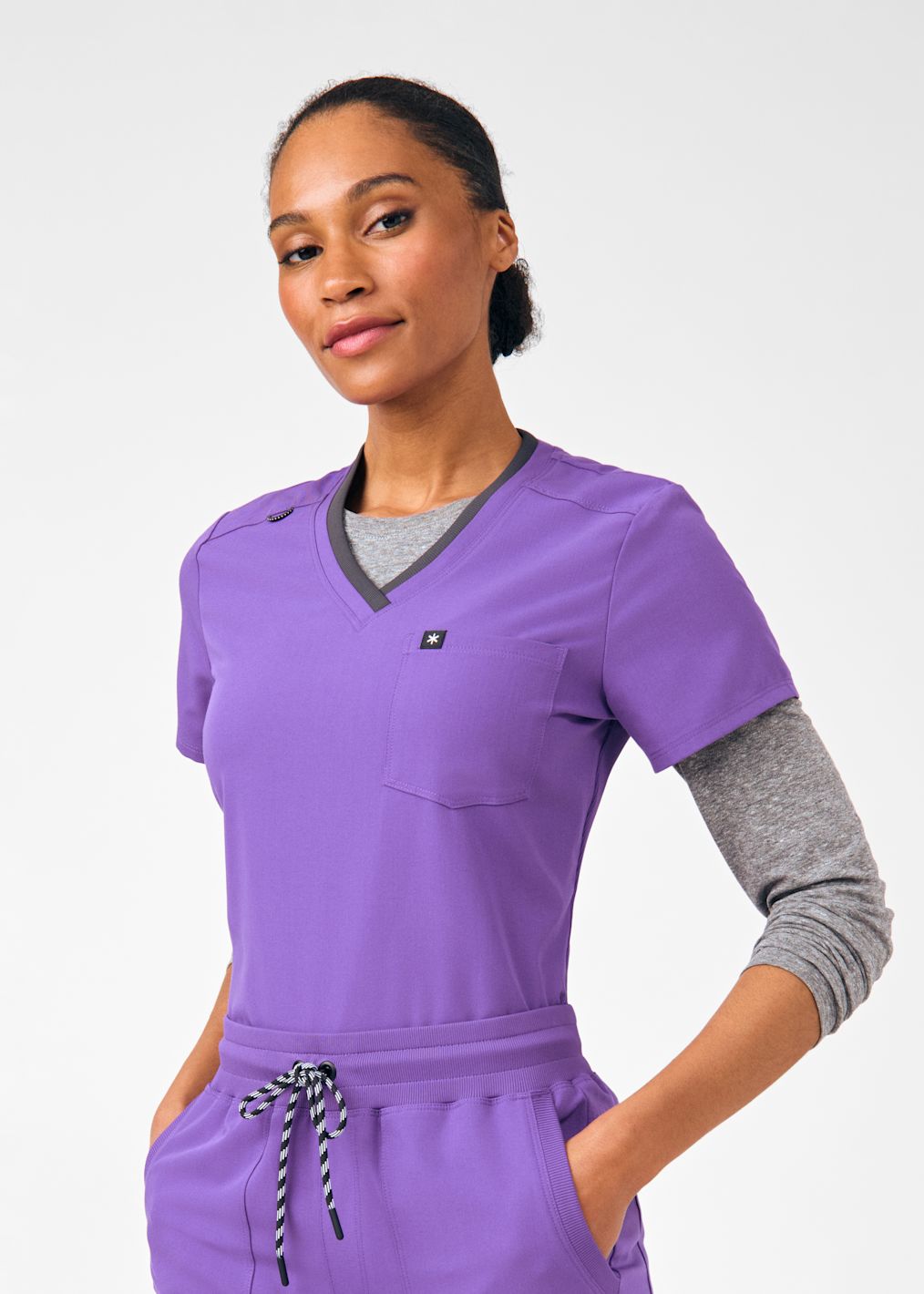 Carefree 6-Pocket Elastic Waistband Cargo Scrub Pant