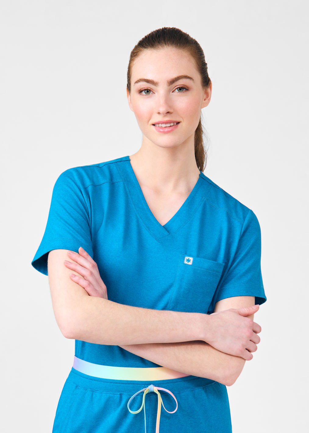 Delight 1 Chest Pocket V-Neck Tuck-In Scrub Top