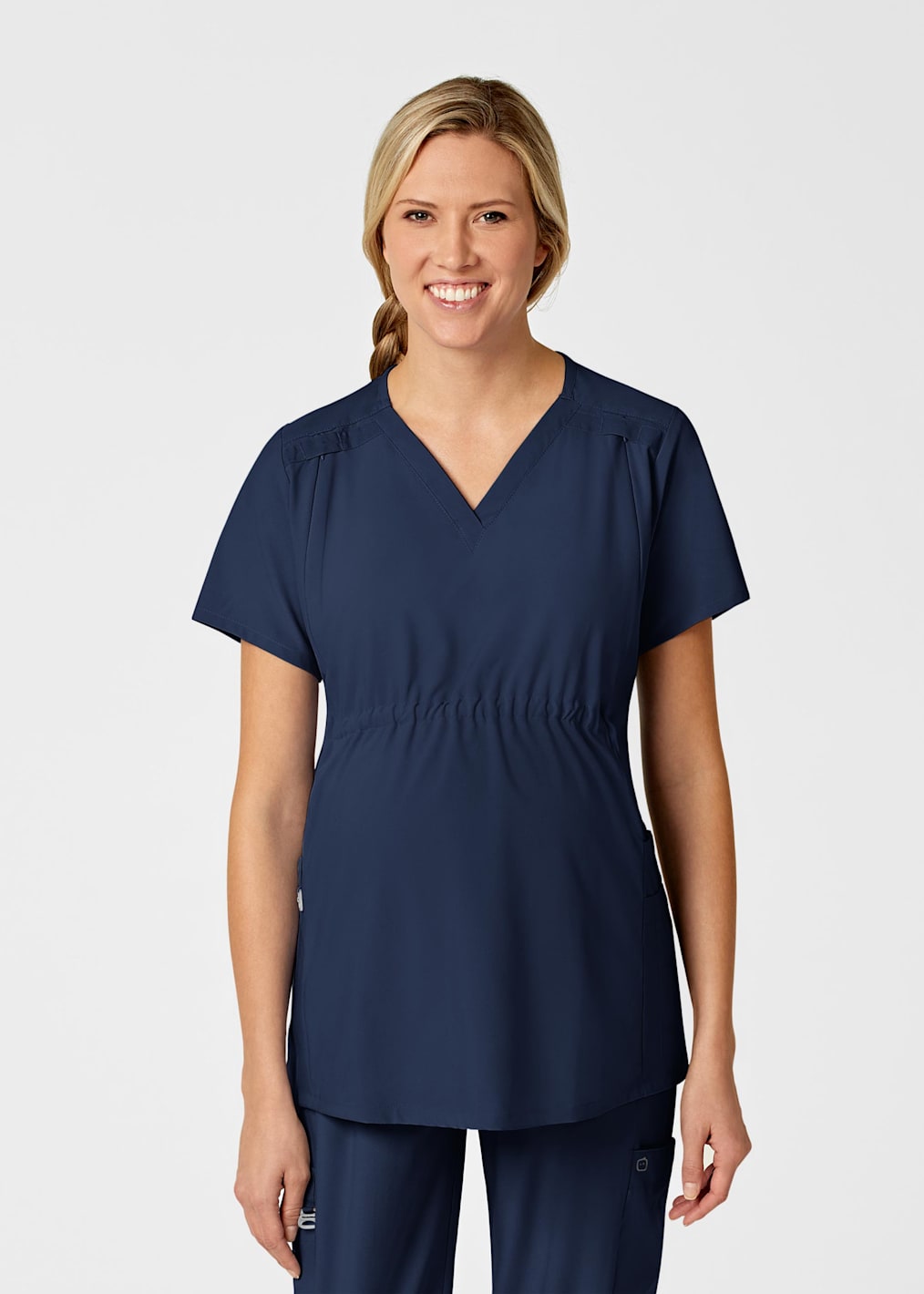 Bloom 1-Pocket Banded V-Neck Faux Wrap Maternity Top