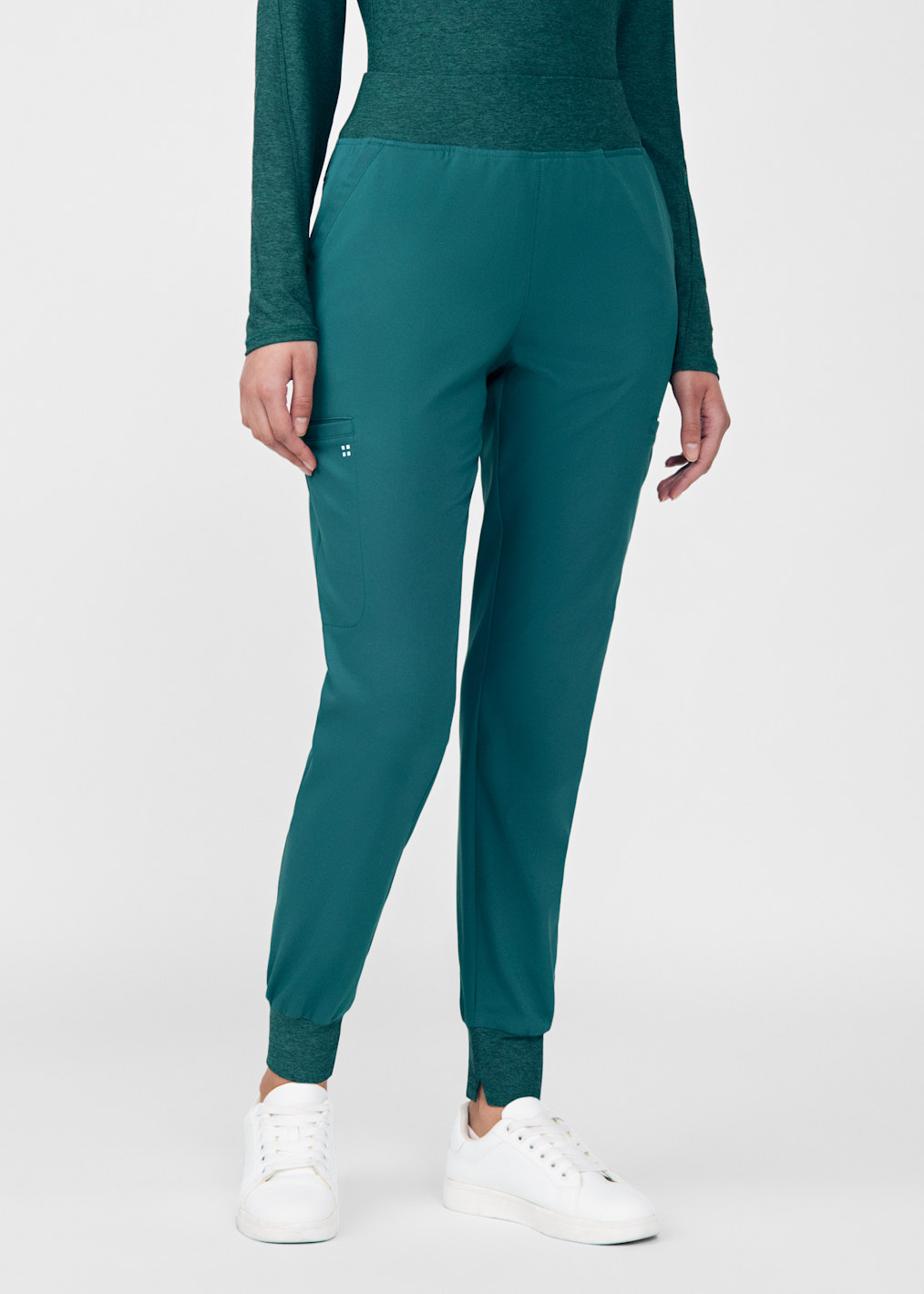 2-Pocket Curved V-Neck Scrub Top