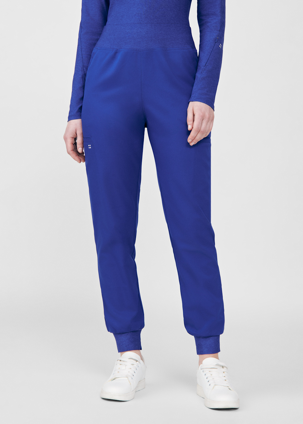 6-Pocket Knit Waistband Cargo Wide Leg Scrub Pant