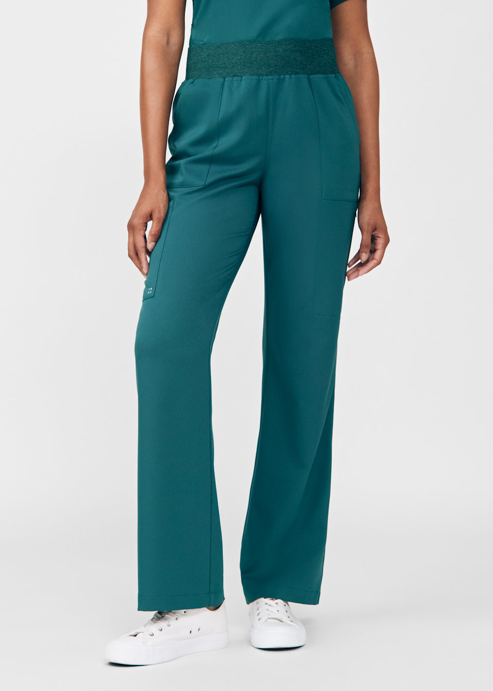 2-Pocket Curved V-Neck Scrub Top