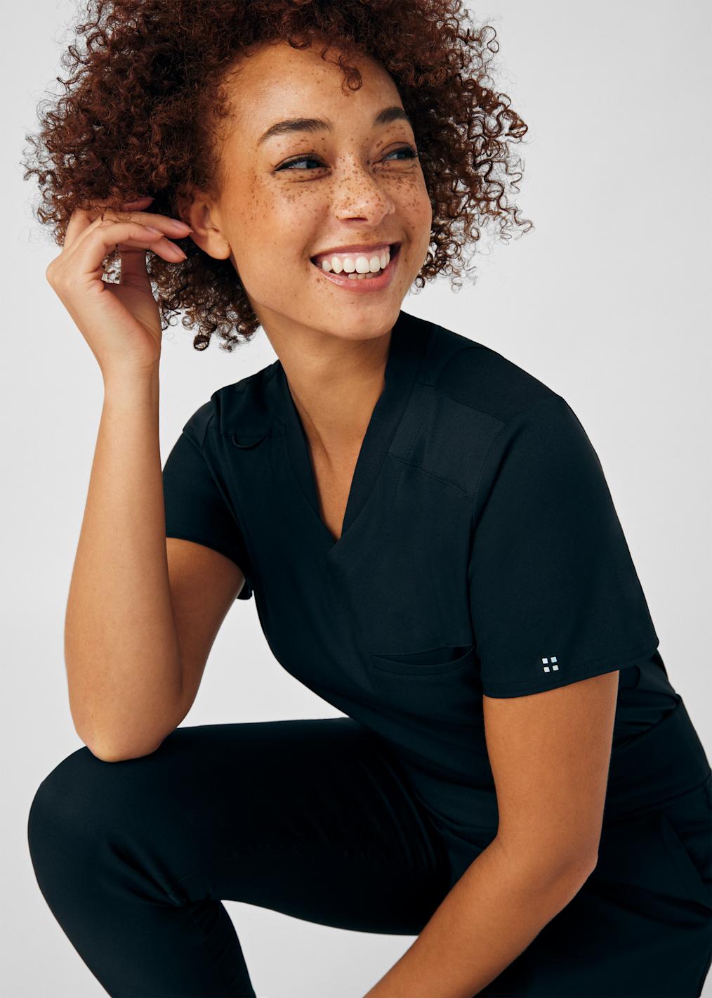 6-Pocket Knit Waistband Cargo Wide Leg Scrub Pant