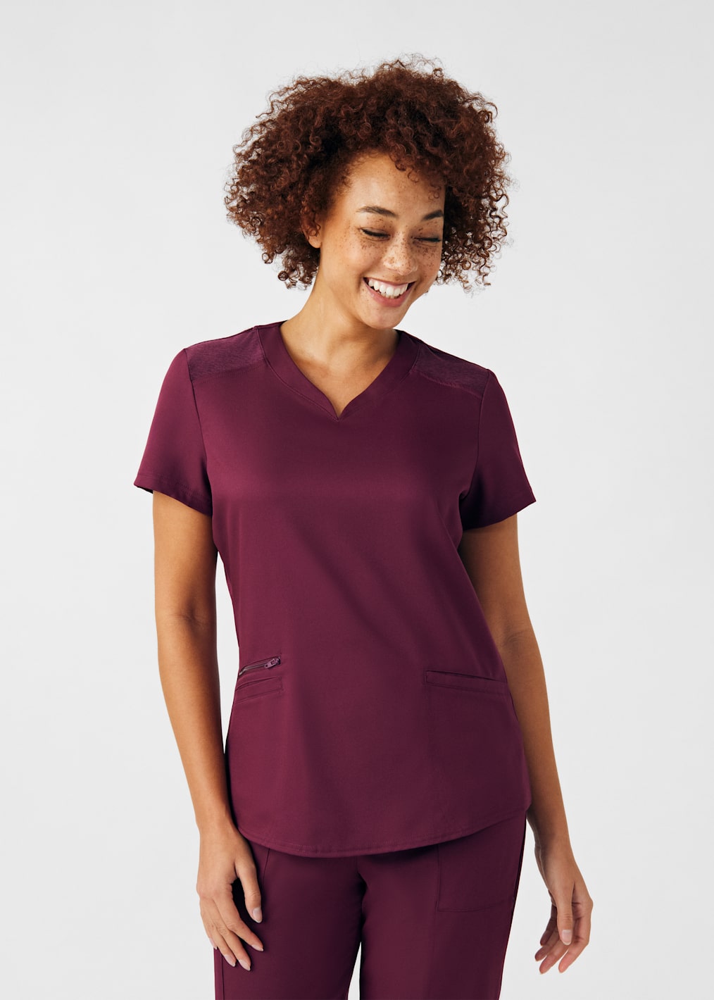 Chest Pocket V-Neck Tuck-In Scrub Top