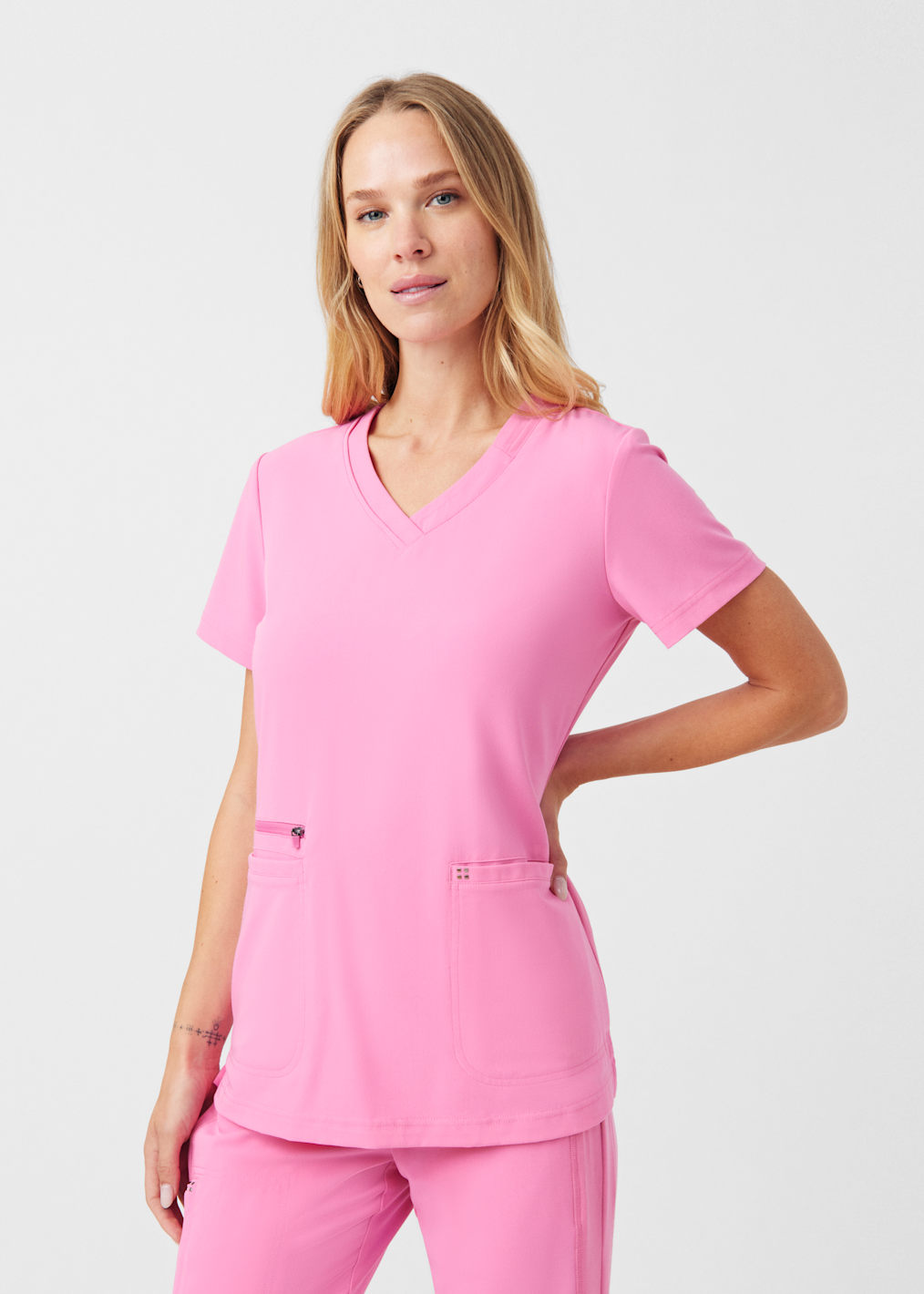 Women's 3-Pocket Warm-Up Fleece Scrub Jacket