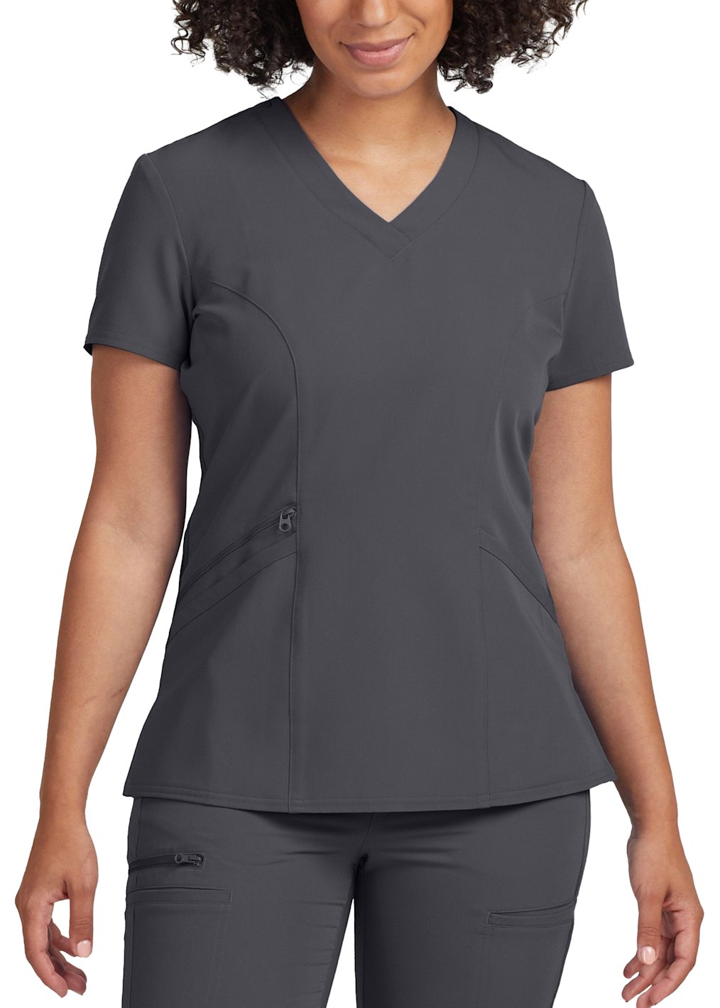 4-Pocket Athletic V-Neck Scrub Top