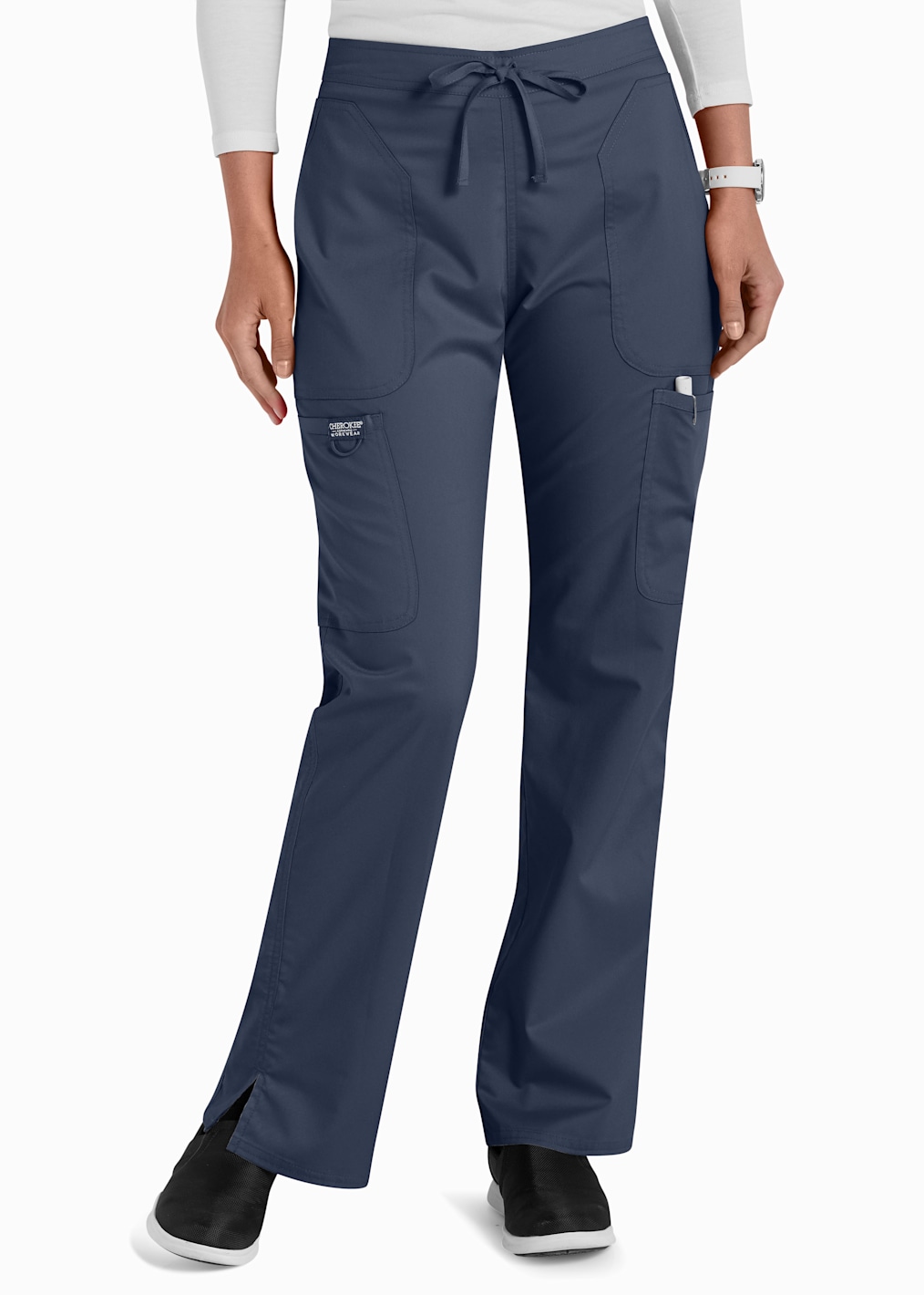 Straight Leg Drawstring Pant With Knit Contrast