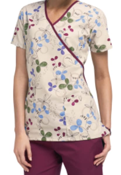 Download Cherokee Scrub HQ Clover Park Print Mock-Wrap Scrub Tops ...