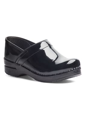 black leather nurses shoes