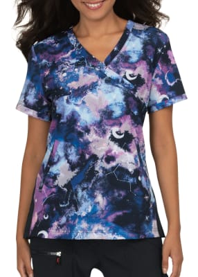 koi print scrub tops