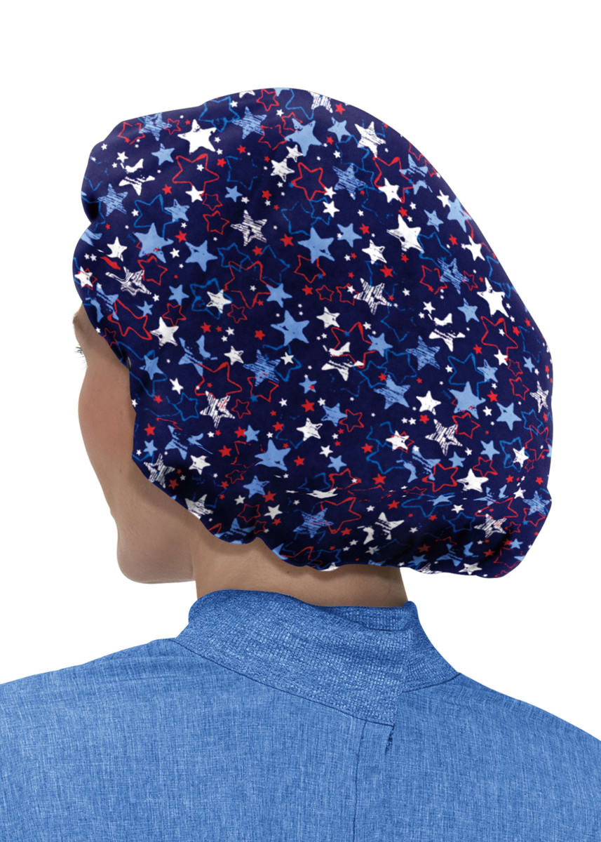 Koi Basics Americana Printed Bouffant Scrub Cap