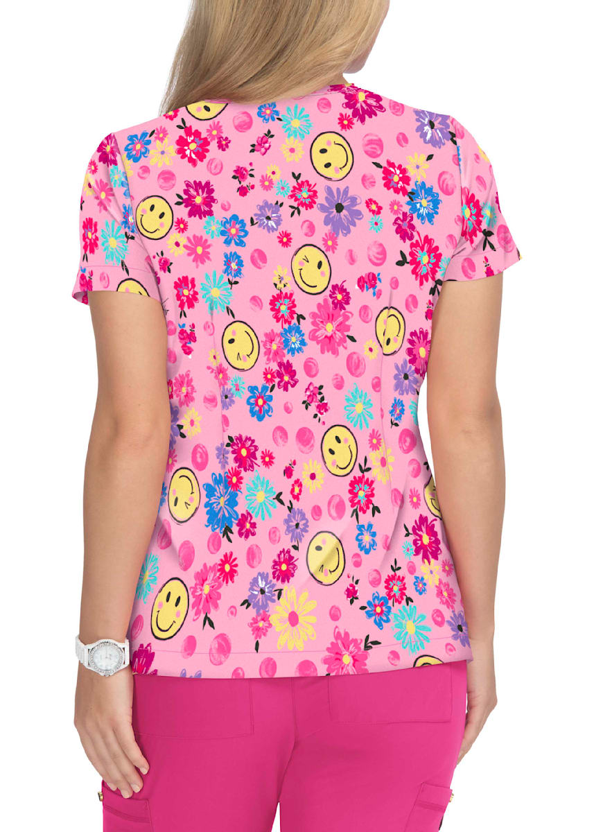 Bell A Smile A Day V-Neck Print Top | Scrubs & Beyond