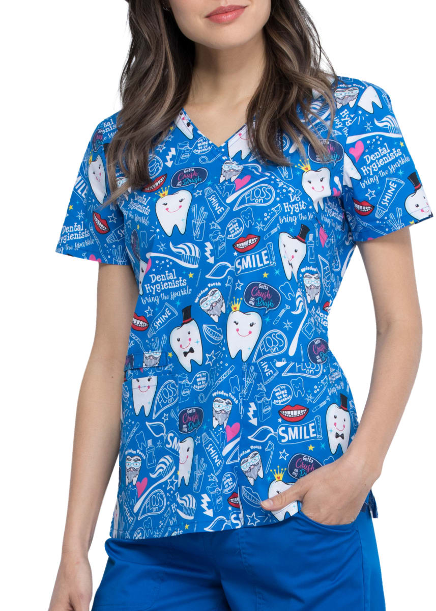 Women's Print Scrub Top - ScrubJoy