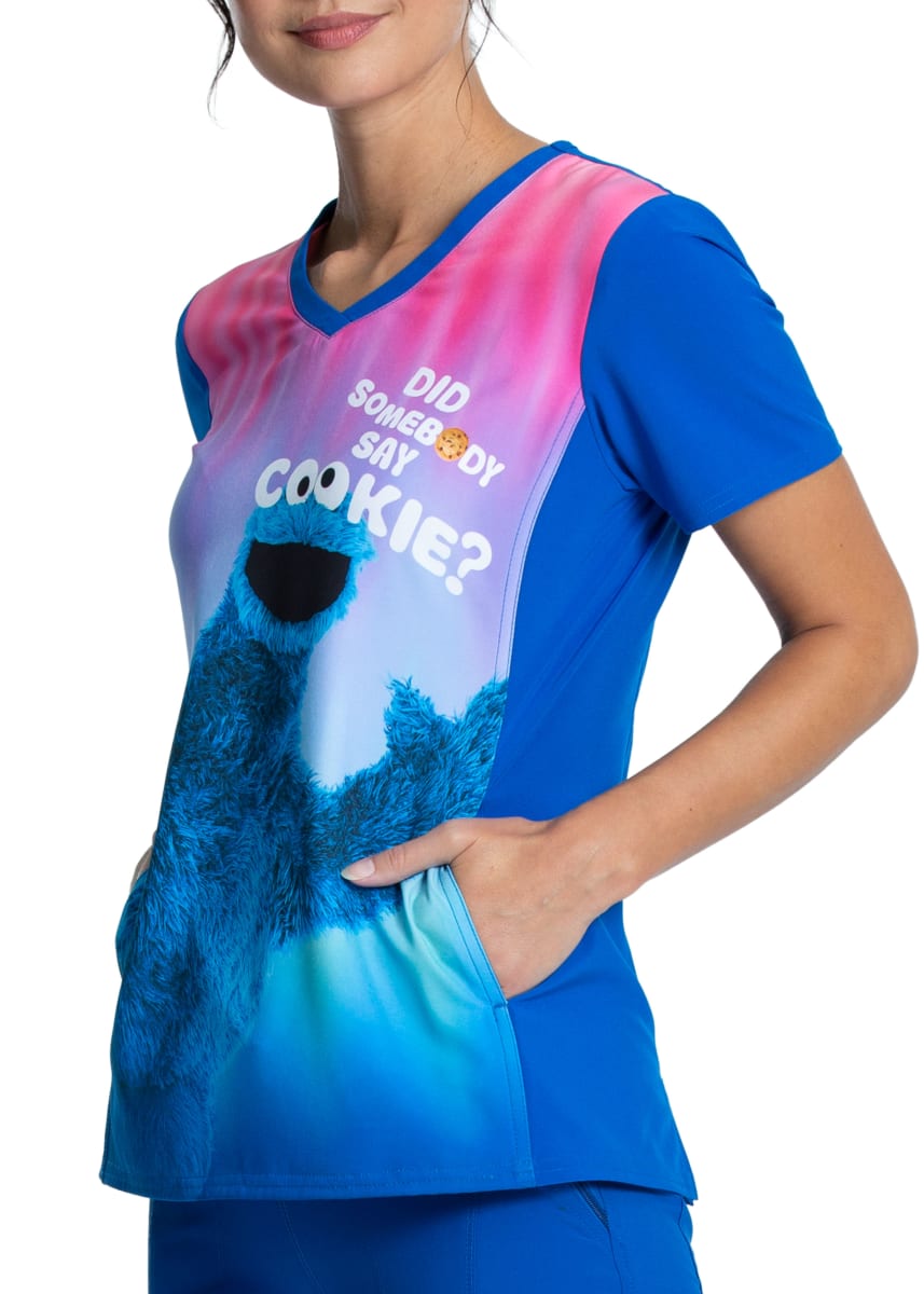 Cookie Monster V Neck scrub top for women