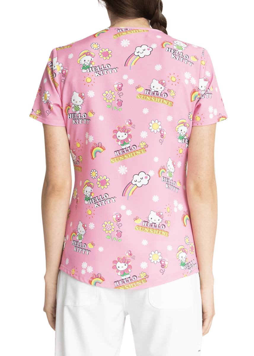 Hello Kitty Sunshine Print V-Neck Top | Scrubs & Beyond