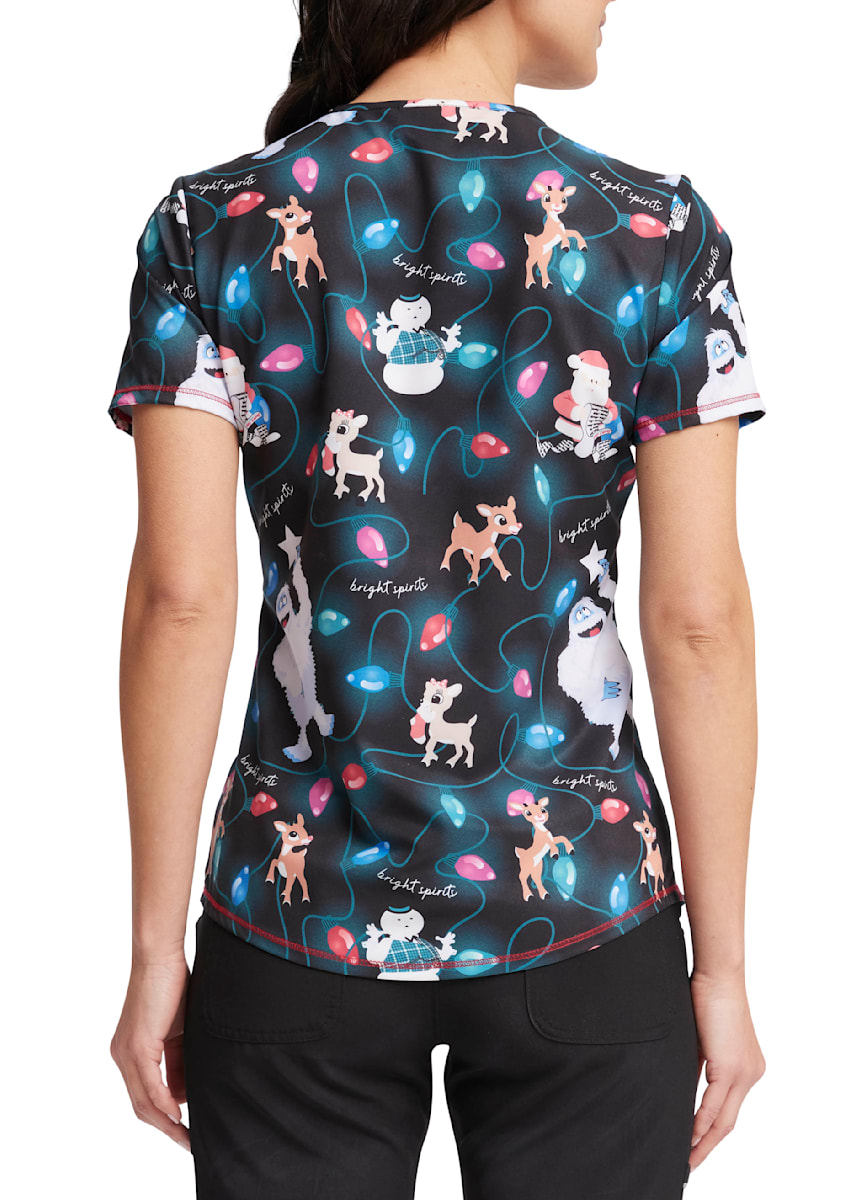 Sports print scrub tops