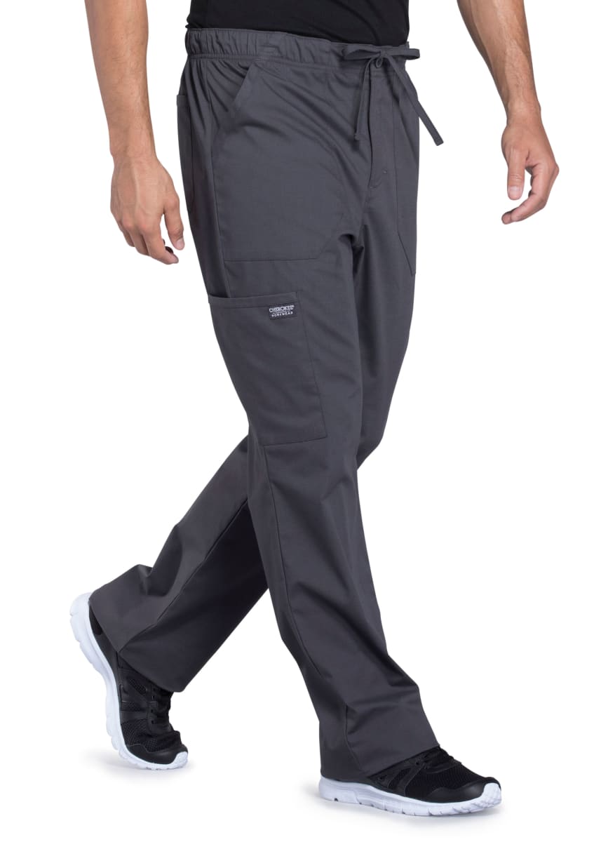 Men's Drawstring Cargo Pants in Black