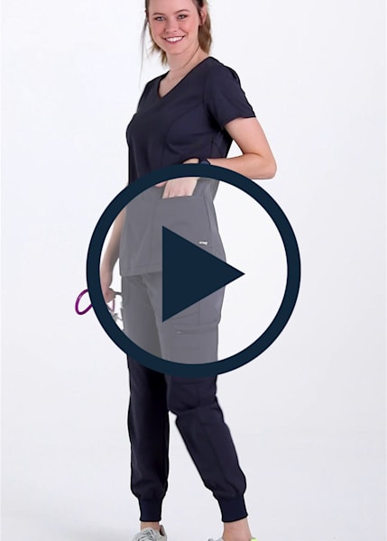 Grey's Anatomy Spandex-Stretch - Carly Scrub Top - XS / Ciel Blue