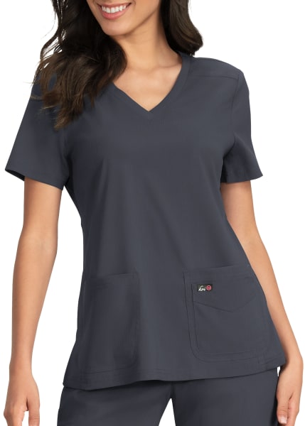 Koi Lite Skye Side Knit V-Neck Scrub Top | Scrubs & Beyond