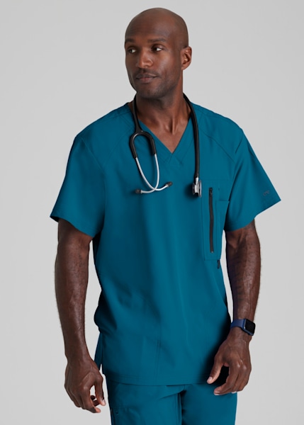 Barco One Men's 4-Pocket V-Neck Scrub Tops | Scrubs & Beyond