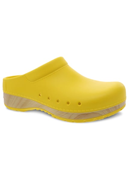 yellow nursing clogs