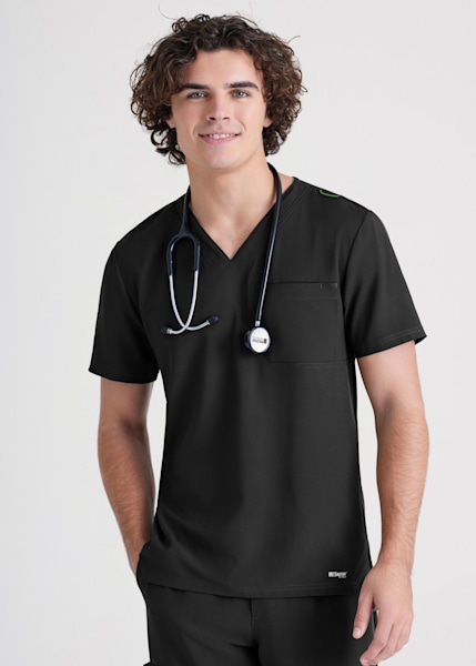 Barco Men's Grey's Anatomy Modern Fit High V-Neck 3 Pocket Top