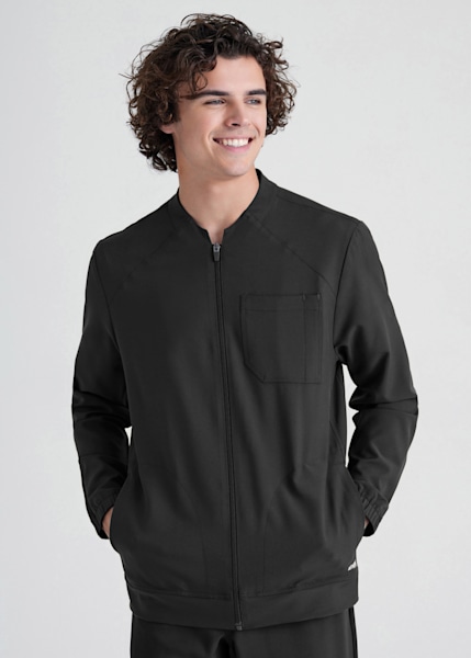 Cycle 3-Pocket Zip Front Men's Warm-Up Jacket | Scrubs & Beyond