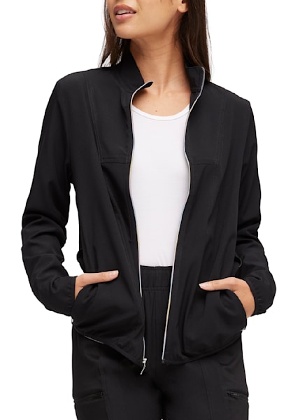 HeartSoul Good Vibes Zip Front Scrub Jacket | Scrubs & Beyond