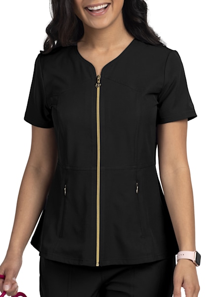 HeartSoul Zip Front V-Neck Scrub Top HeartSoul Zip Front V-Neck Scrub Top