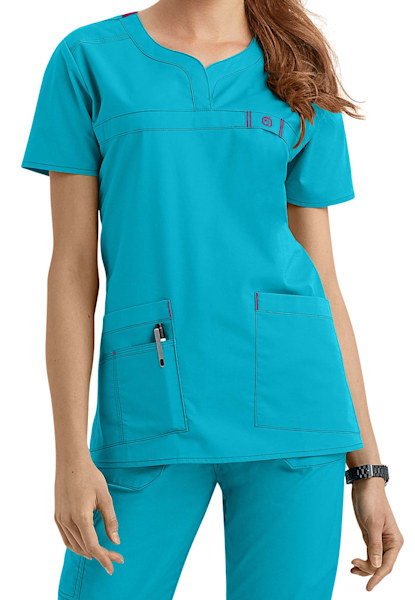 WonderFlex Patience Curved Notch Neck Scrub Tops | Scrubs & Beyond