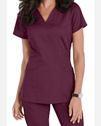 Grey's Anatomy Evolve Women's Rhythm V-Neck Top, Desert Rouge, 2XL, GSST180