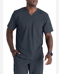 Grey's Anatomy Spandex Stretch GRST009 Men's 3 Pocket V-Neck Wesley Scrub  Top