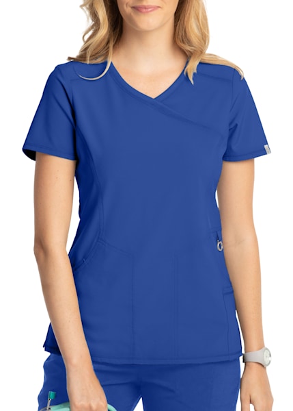 Infinity By Cherokee Solid Mock Wrap Scrub Tops With Infinity By Cherokee Solid Mock Wrap Scrub Tops With